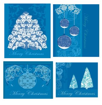 set of christmas cards