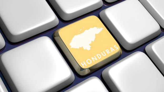 Keyboard (detail) with Honduras key - 3d made 