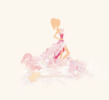 Abstract Beautiful floral Woman
