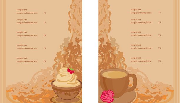 menu coffee shop and restaurant