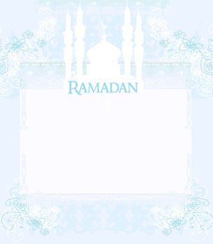 Ramadan background - mosque silhouette vector card
