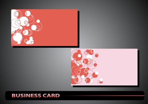 business card with circles on a colored background