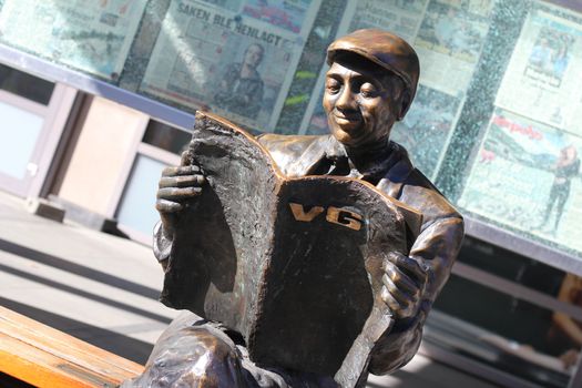 The "VG-man", in front of norwegian newspaper Verdens Gang's headquarter in Akersgata, Oslo.