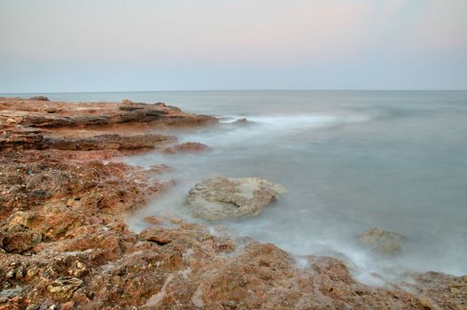 long-exposure photograph of the Costa del Azahar in Spain