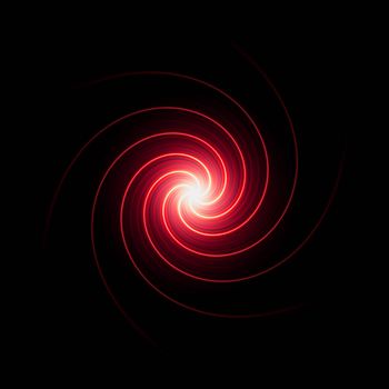 abstract spiral ray light over black background