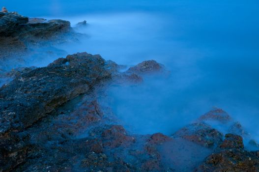 long-exposure photograph of the Costa del Azahar in Spain