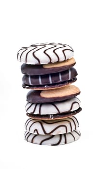 stack of cookies isolated on a white background.