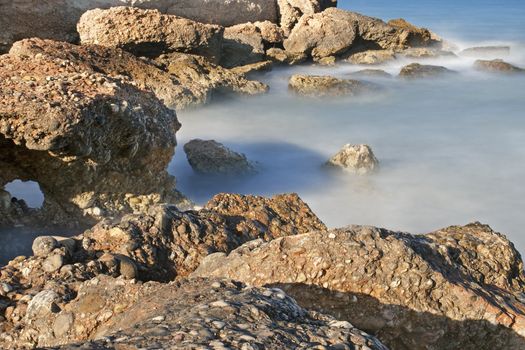 long-exposure photograph of the Costa del Azahar in Spain