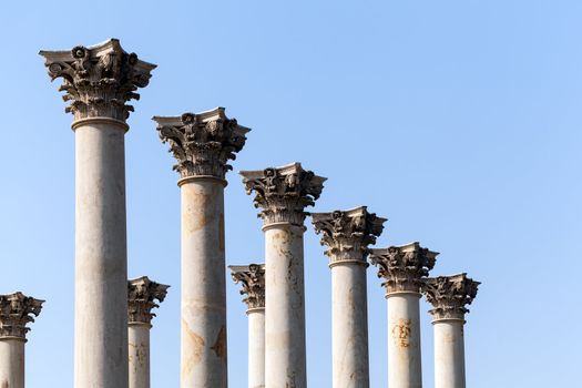 Old marble columns from Capitol building in National Arboretum in Washington DC