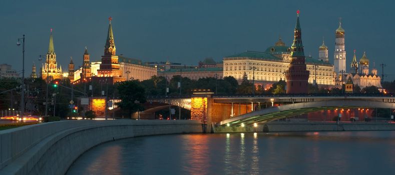 View of Moscow Kremlin in the evening