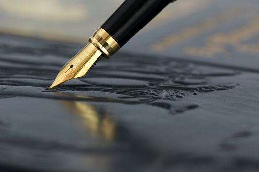 Detail of a fountain pen