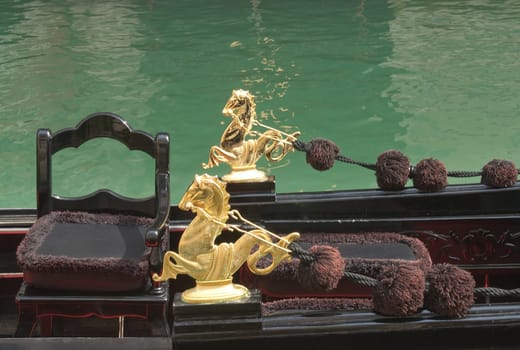 Parts of Venetian gondolas decoration in the form of bronze horses.