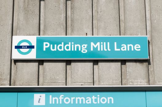 LONDON, UK – MARCH 24: Docklands Light Railway station Pudding Mill Lane, the closest station to the Olympic Park, on March 24, 2012 in London.