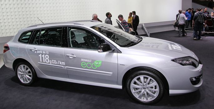 GENEVA - MARCH 16 : the Renault eco2 on display at the 82nd International Motor Show Palexpo - Geneva on March 16; 2012 in Geneva, Switzerland.