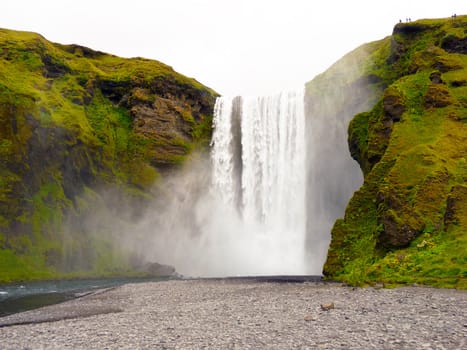 Skogafoss iceland waterfall view from bottom the waterfall