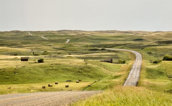 Rural Saskatchewan in summer with crops Canada