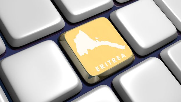 Keyboard (detail) with Eritrea key - 3d made 