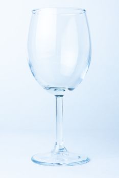 single empty wine glass on white background not isolated