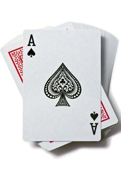 ace of spades is on a deck of cards