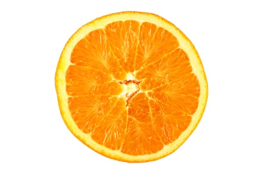 juicy orange slice cut with work path