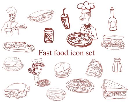 Food Icon doodles Set