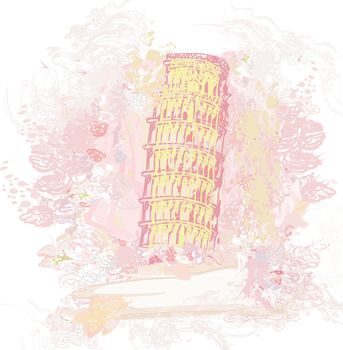 vector pisa tower grunge background