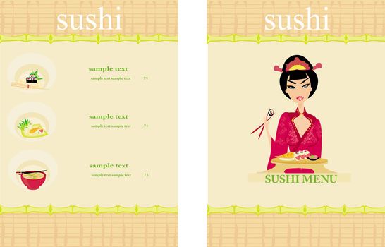template of traditional Japanese food menu