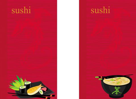 template of traditional Japanese food menu