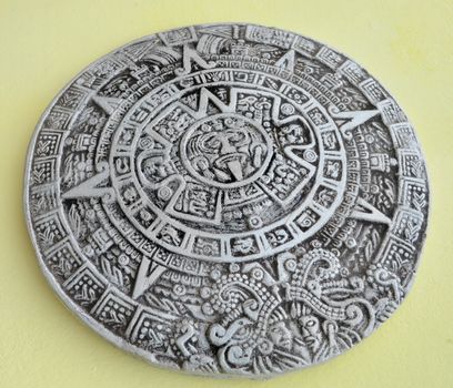 Grey and white traditional Maya calendar 