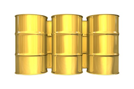 Gold oil barrels - 3d 