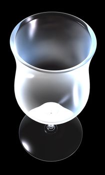 glass on the black background - 3d made