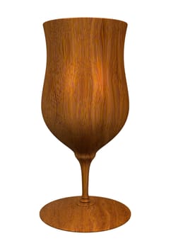 3D made - illustration of a wood cup 