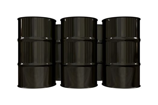 Black oil barrels - 3d 