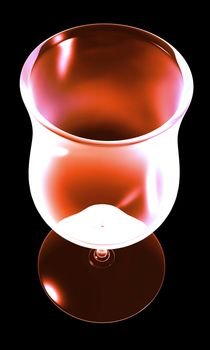 red glass on the black background - 3d made