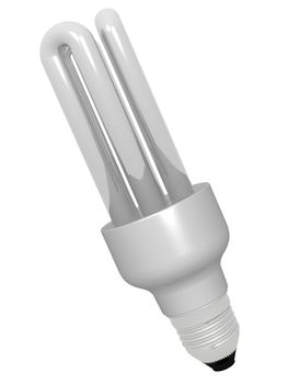 3D energy saving lamp on white