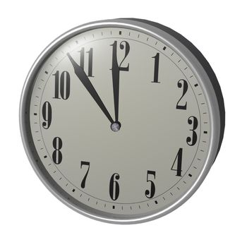 3D retro clock on white