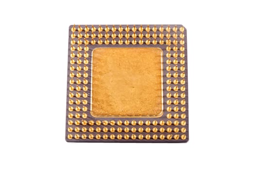 old main computer processor cpu on white background