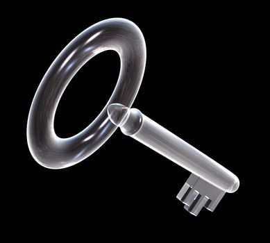 key in glass (3d made)