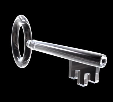 key in glass (3d made)