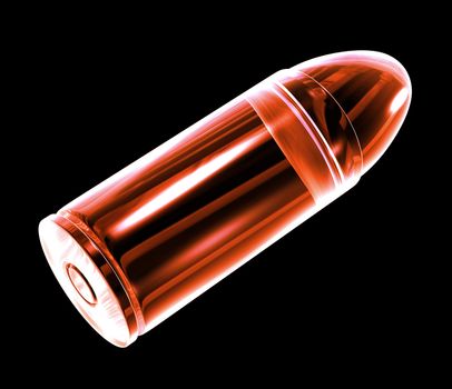3d made - bullet made of red glass 