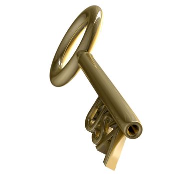 key in gold with USA text (3d made)