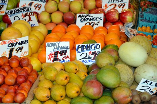 Colorful fruit on display at the market