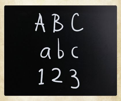 School blackboard handwritten with white chalk on a blackboard