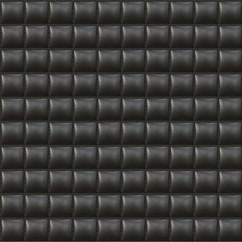 Black Upholstery Leather Seamless Pattern - Hyper Realistic Illustration