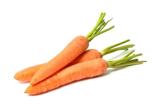 Fresh red carrots on white background