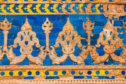 Mughal style wall ornaments. Gwalior Fort. Madhya Pradesh, India