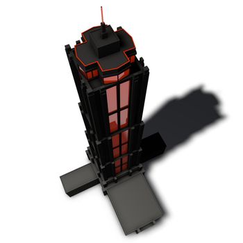 a pictogram of a skyscraper to symbolize architectural visualization