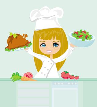 Beautiful girl cooking