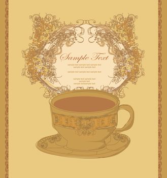 Cup of coffee with abstract design elements