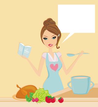 Beautiful lady cooking